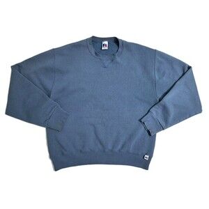 Vintage Russell Men's Medium Athletics Crewneck Sweatshirt Blue Sweater